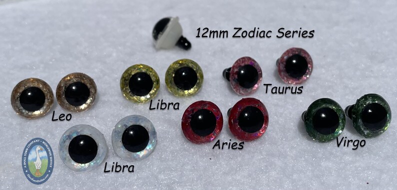 6 PAIR Safety Eyes Zodiac-2 Series Hand Painted 10mm to 30mm Fantasy Arts & Crafts Doll Teddy Bear Use in Crochet Sew Knit Craft Eyes ZOPE-2 image 7