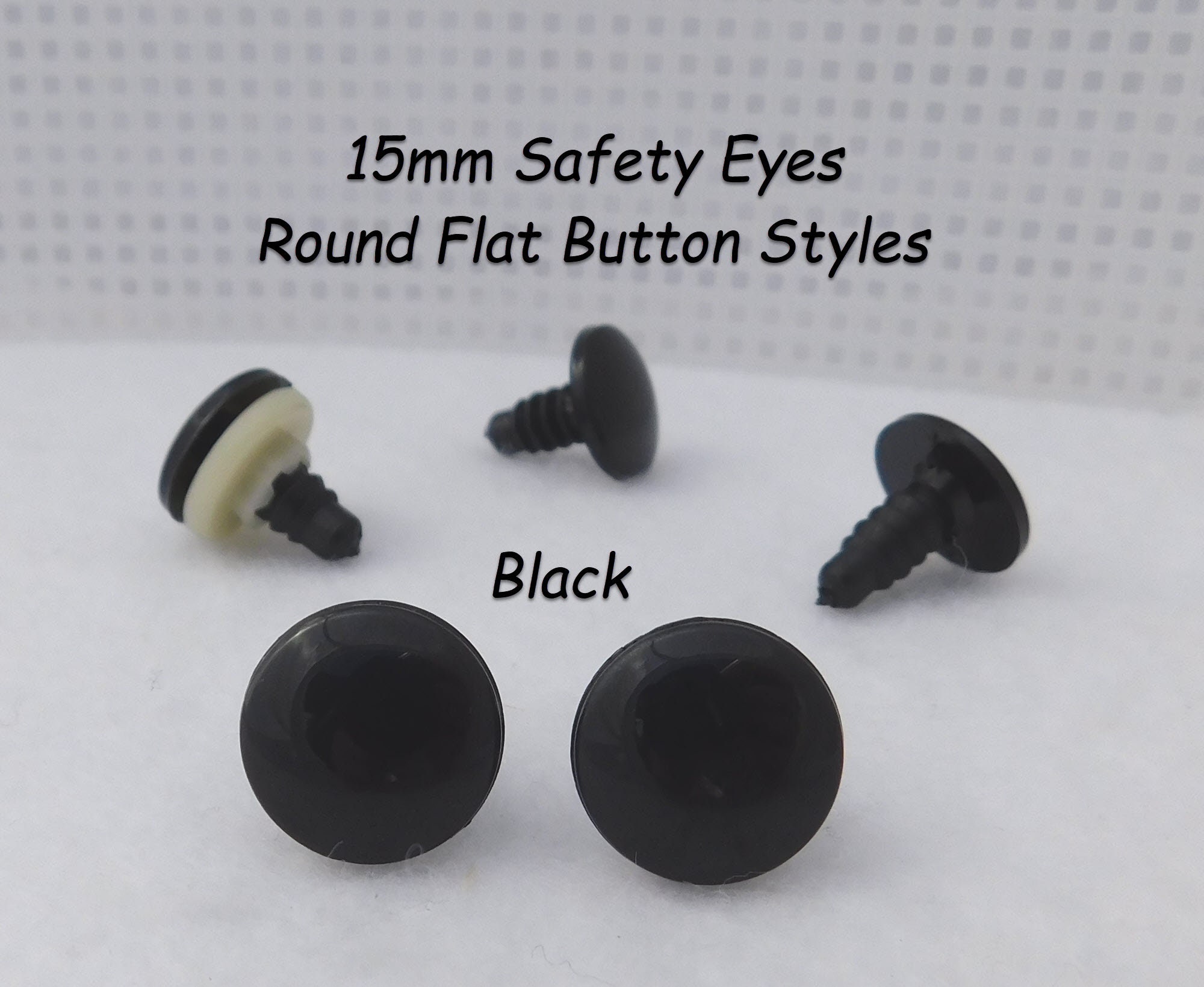 8 PAIR 15mm Safety Eyes Noses Buttons Flat Round No Pupil Etsy