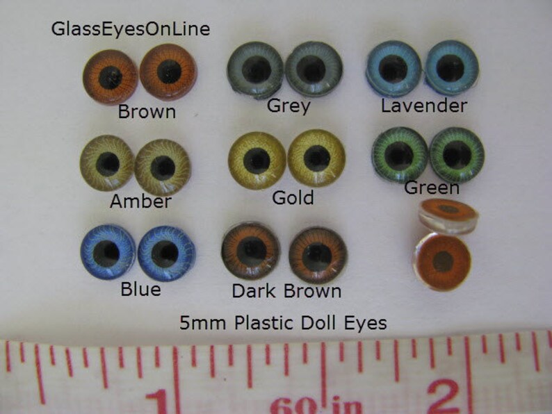 9 PAIR Plastic Doll Eyes 5mm IRIS Lens Pupil Eye Chips for Etsy