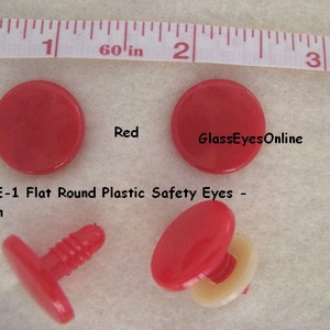 10 PAIR 10mm or 13mm or 17mm Safety Eyes, Noses, Buttons Flat No Pupil for Teddy Bear, Doll, Cartoon, Anime, Crochet, Sew, Amigurumi RBE-1 Red