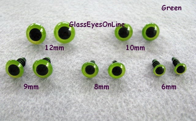 12 ojos de seguridad 8mm 6 colores amigurumis (6 pares)