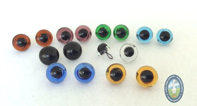 7 Pair Glass Sew On Eyes With Wire Loops Choose Size 4mm to 8mm Mix Transparent Colors For Teddy Bear Doll Needle Felting Sewing LP-201 image 7