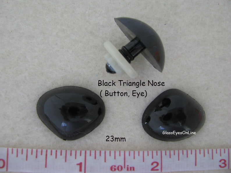 20 pc. Triangle Plastic Safety Noses, Buttons, Eyes 18mm or 20mm or 23mm for Puppets, Teddy Bears, Dolls, Sew, Crochet, Knit TN Black