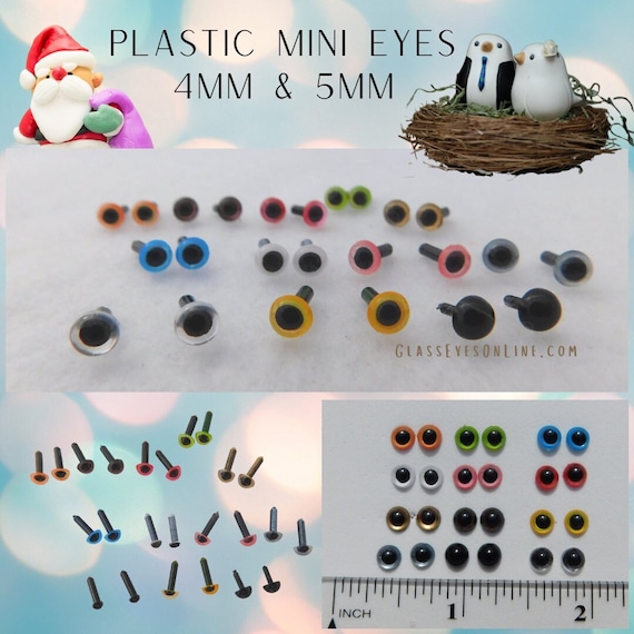 22 Pair Plastic Eyes With Straight Stems 4mm or 5mm Mix Colors Etsy