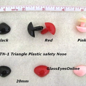 20 pc. Triangle Plastic Safety Noses, Buttons, Eyes 18mm or 20mm or 23mm for Puppets, Teddy Bears, Dolls, Sew, Crochet, Knit TN image 3