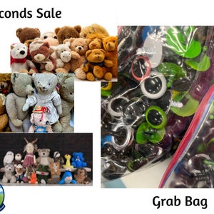 SECONDS Sale 4LB Grab Bags Mixed Colors, Sizes and Styles In Each Bag. Safety Eyes with Small Flaws. Washers Not included. GB-4lb-MIX image 1