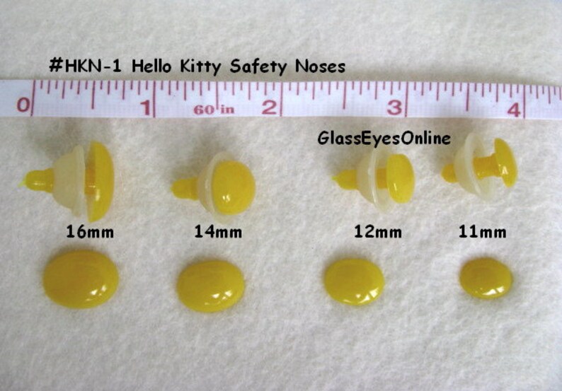 20 Pc. 5mm to 25mm Yellow Oval Hello Kitty Noses Buttons Etsy