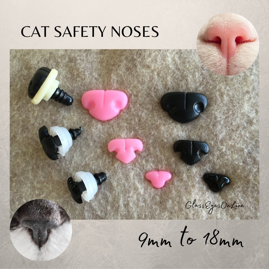 Ein Herz Pack of 18 Safety Noses for Crochet Animals, Flocking Safety Nose,  Triangle Nose, Plastic Bear Nose, Dog Noses for Crafts with Washers, Making  Doll, Animal Dolls (Brown, Pink, Black) 