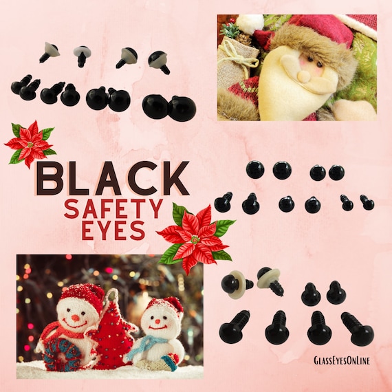 100-Piece Safety Eyes For Stuffed Animals - 10mm Black Plastic With Washers, Amigurumi & Crochet Supplies