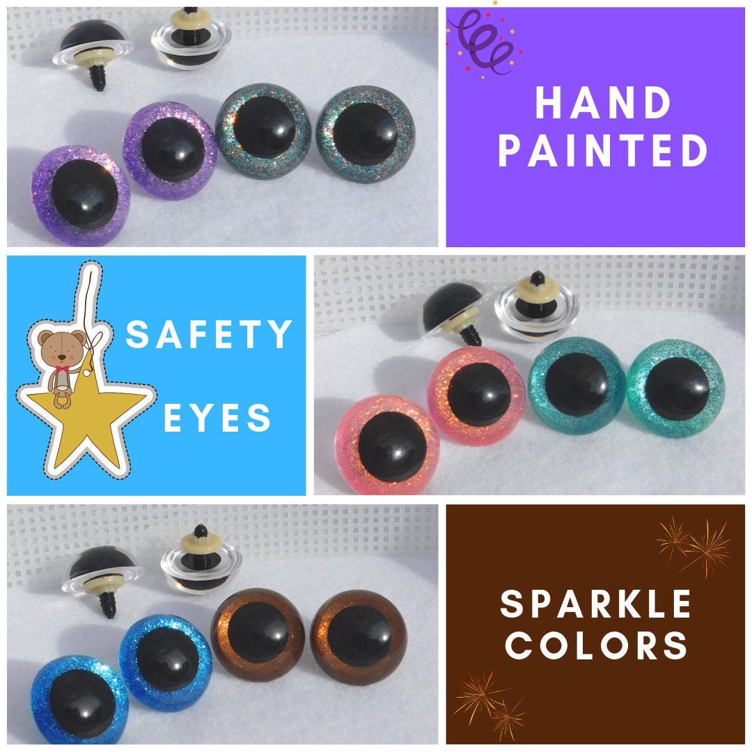12 PAIR 15mm Safety Eyes, Noses, Buttons Flat Round No Pupil for