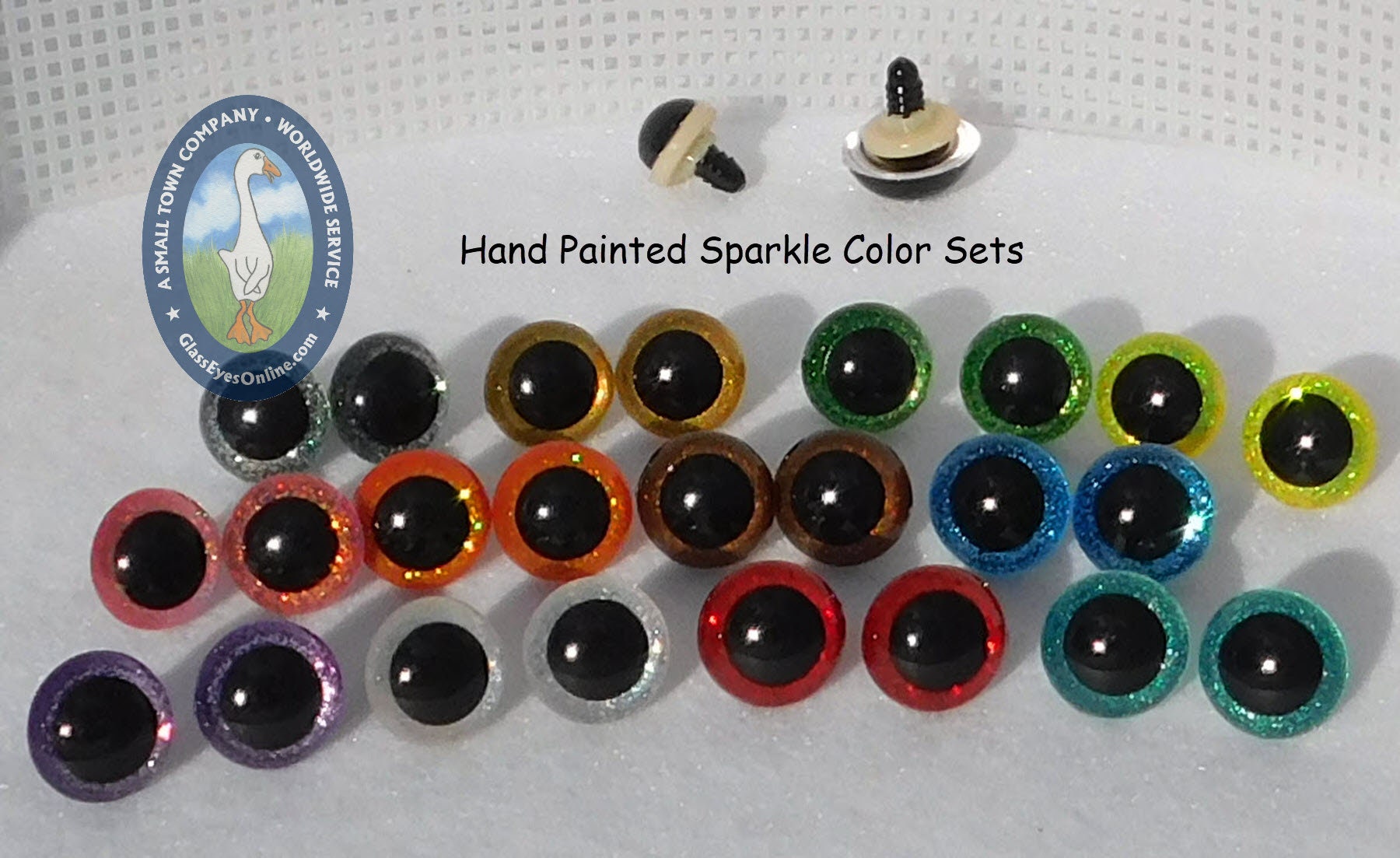 12 PAIR Safety Eyes SPARKLE Color Sets With Washers Size 18mm to 24mm for  Teddy Bears, Dolls, Puppets, Fantasy Characters and Monsters SRP 