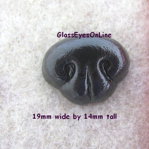 May include: Black plastic animal nose, 19mm wide by 14mm tall. GlassEyesOnLine.