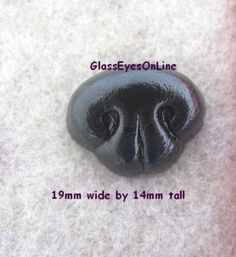 May include: Black plastic animal nose, 19mm wide by 14mm tall. GlassEyesOnLine.