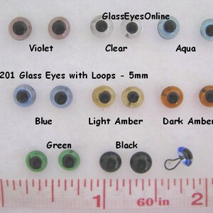 7 Pair Glass Sew On Eyes With Wire Loops Choose Size 4mm to 8mm Mix Transparent Colors For Teddy Bear Doll Needle Felting Sewing LP-201 image 3