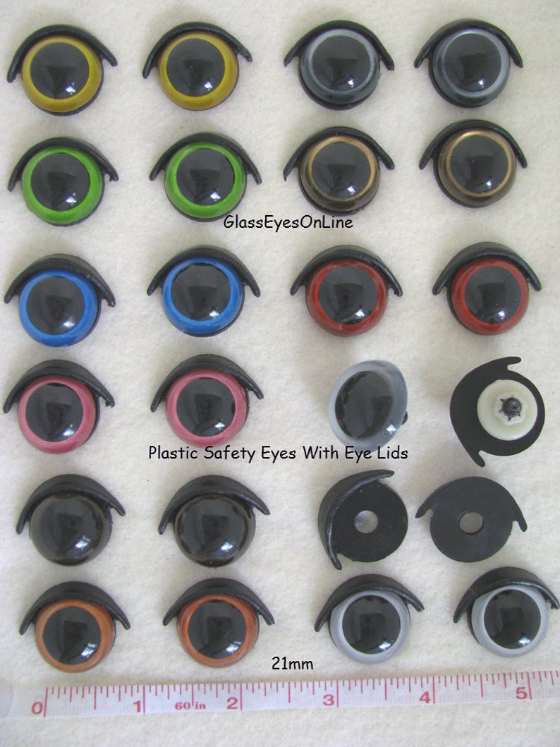 Safety Eyes With Eye Lids and Washers 10 Pair 8mm to 27mm for Etsy