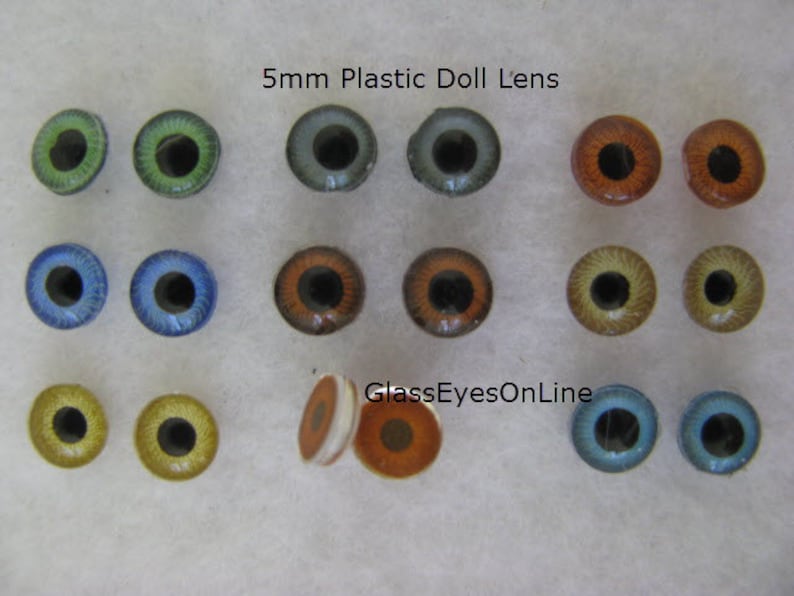 9 PAIR Plastic Doll Eyes 5mm IRIS Lens Pupil Eye Chips for Etsy