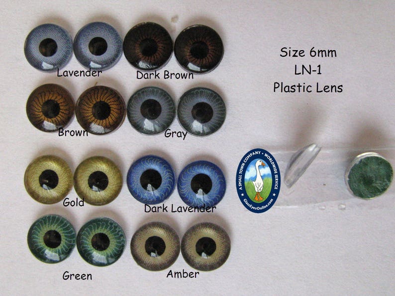24 Pairs 18mm Round Plastic Eyeballs 12 Styles Glass Pupil Eyes For DIY
