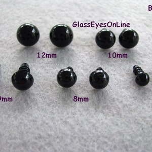 12 PAIR Black Safety Eyes With Washers 5mm 6mm 7mm 8mm 9mm 10mm 12mm 13mm Amigurumi Sew Crochet Knit Teddy Bear Doll PE-1 image 3