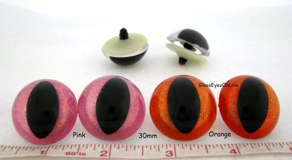 Cat’seye CE-1500 PrewarD-28Replica 2 PAIR Cat Eyes 25mm or 28mm or 30mm SLIT Pupil Safety Eyes
