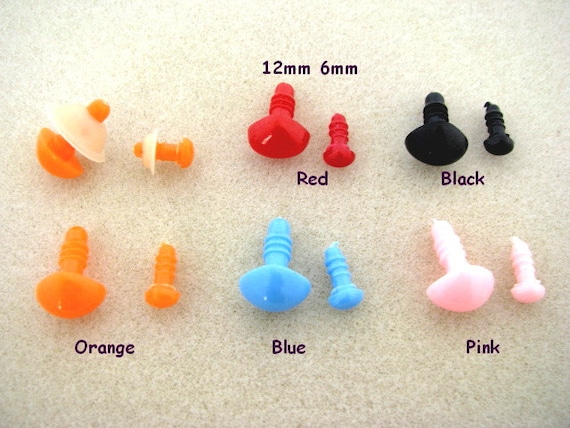 30 pc.6mm or 8mm or 11mm Triangle Noses, Buttons, Eyes with Safety Washer for Amigurumi, Sewing, Crochet teddy bears, dolls,  (TN-1)