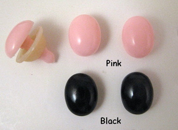 6 Pc. OVAL Plastic Safety Eyes, Nose, Button, No Pupil 30mm 37mm