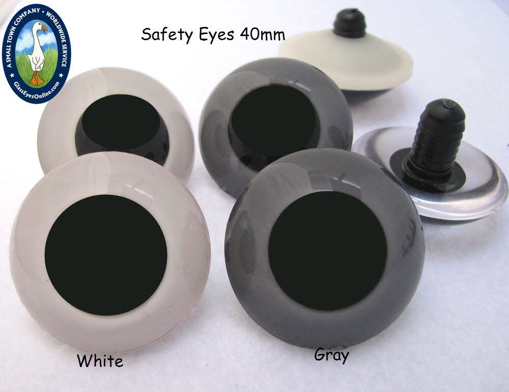 1 PAIR 40mm or 45mm Plastic Safety Eyes With Washers for Large Craft  Progjects, Puppets, Teddy Bears, Dolls, Monster, Sewing, Crochet PE-1 