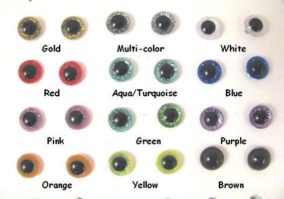 15mm Hand Painted Pearl-tallic Safety Eyes Plastic Eyes Your Choice of  Colors 5 PAIRS 