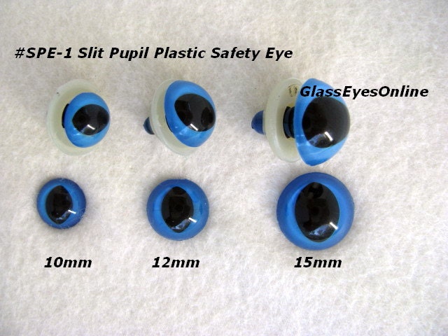 12 PAIR Safety EYES 10mm or 12mm or 15mm CLEAR Frogs, Dragons, Cats SPE-1