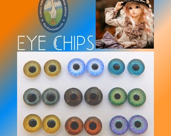 9 PAIR Plastic Doll Eyes  5mm IRIS Lens Pupil Eye Chips for Dolls, Trolls, Sculpture, Carving, Puppet, Felting  Fantasy Art LN-1