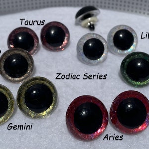 6 PAIR Safety Eyes Zodiac-2 Series Hand Painted 10mm to 30mm Fantasy Arts & Crafts Doll Teddy Bear Use in Crochet Sew Knit Craft Eyes ZOPE-2 24mm