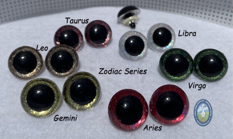 6 PAIR Safety Eyes Zodiac-2 Series Hand Painted 10mm to 30mm Fantasy Arts & Crafts Doll Teddy Bear Use in Crochet Sew Knit Craft Eyes ZOPE-2 24mm