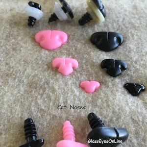 20 Cat Noses Size 9mm or 12mm or 13mm or 18mm With Safety Washer for Kitten, Plush Animal, Fantasy, Sew, Crochet, Amigurumi  ( CTN-1 )