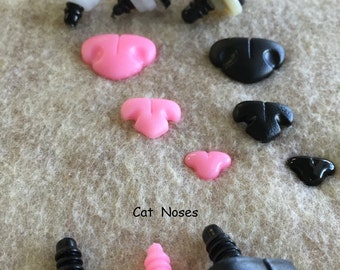 20 Cat Noses Size 9mm or 12mm or 13mm or 18mm With Safety Washer for Kitten, Plush Animal, Fantasy, Sew, Crochet, Amigurumi  ( CTN-1 )