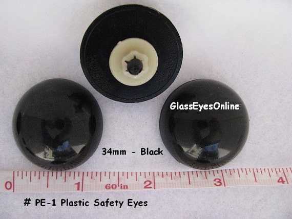 BLACK Safety Eyes, Available in 14 Different Sizes 4.5mm to 24mm