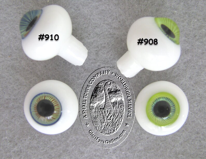 1 PAIR Glass Doll Eyes 12mm Solid Glass Craft Eyes for Dolls, Fairy, Mermaid, Fantasy, Ooak, Sculpture, Bisque, Polymer Clay, Carving TCDE image 3