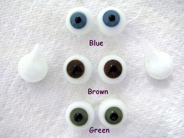 1 PAIR 6mm or 8mm or 10mm or 12mm or 14mm or 16mm or 24mm German Hollow Blown Glass Eyes for Dolls, Fairies, Mermaids, Ooaks, Sculptures, MB