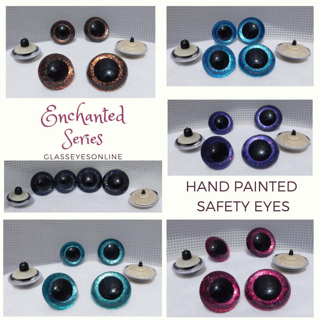 10 PAIR Safety Eyes 10mm to 30mm Cat Dragon Monster Hand Painted  Chromatophore Mix Colors With Washers Sew, Crochet, Knit, Amigurumi CRSPE 