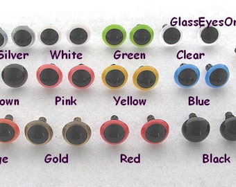 11 PAIR Safety Eyes Mix Colors For Puppets Dolls Teddy Bears Monsters 14mm to 18mm Crochet Sewing Sculpture Carving Craft Project Eyes PE-1