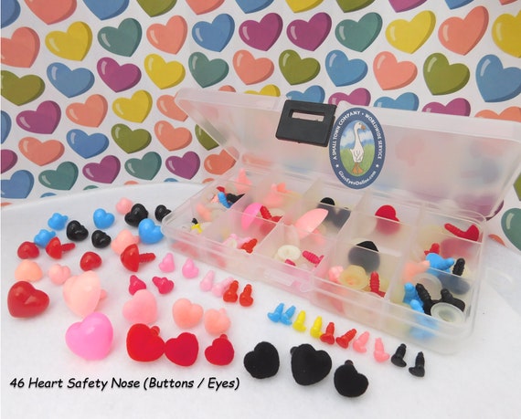 10 nez de sécurité en forme de cœur rose 25mm ou 29mm Également utilisés  comme boutons, yeux pour ours en peluche, poupée, peluches, couture,  crochet HN-1 -  France