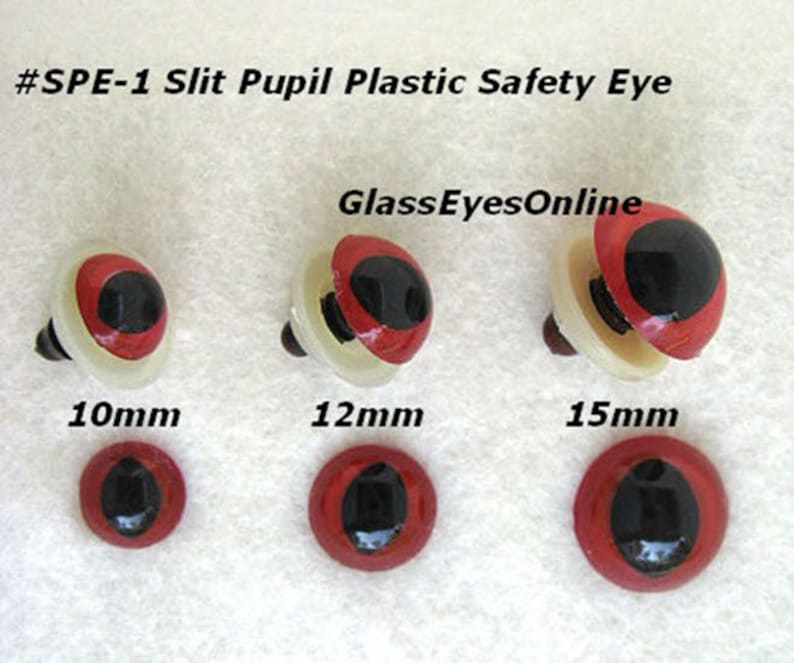 12 PAIR 10mm or 12mm or 15mm SLIT Pupil Plastic Safety Eyes Etsy