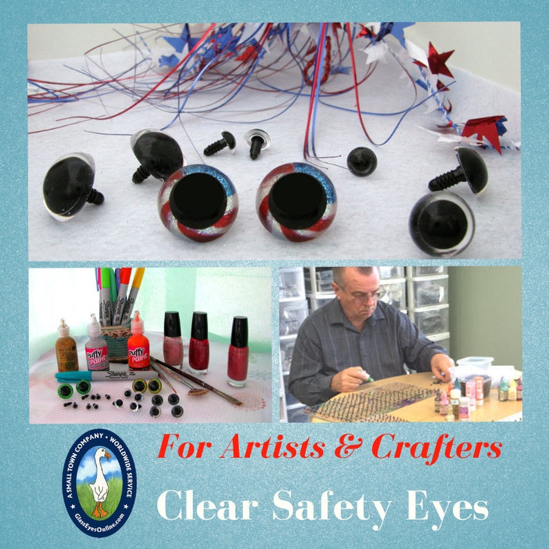 6 PAIR Clear Safety Eyes Paint Backs for Unique Colors or Etsy