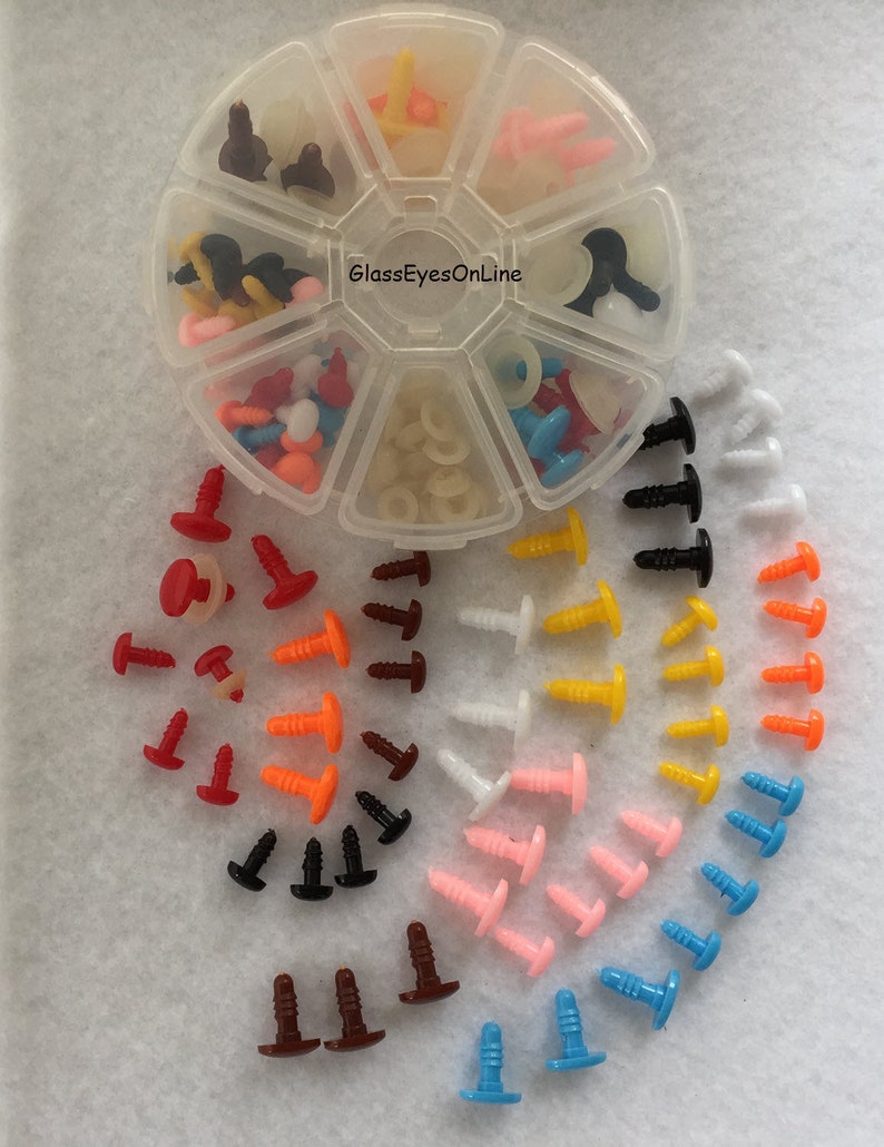 56 Oval Safety Noses Buttons Eyes Assortment in Plastic Case Etsy