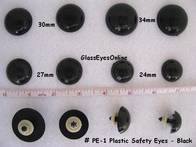 5 PAIR BLACK Safety Eyes 24mm or 27mm or 30mm or 34mm Extra Large for Teddy  Bears, Dolls, Puppets, Monsters, Sewing, Crochet PE-1 -  Israel