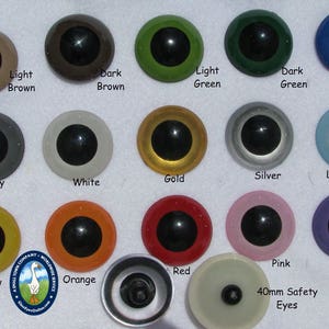 Black Safety Eyes Sample Pack 4mm, 4.5mm, 5mm, 6mm, 7mm, 8mm, 9mm