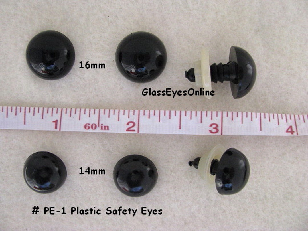  Animal Eyes with Black Centers & Metal Washers (15 mm