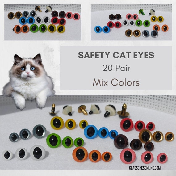 15mm Safety Eyes Plastic Eyes Plastic Craft Safety Eyes for Cat Stuffed  Doll Animal Amigurumi DIY Accessories - 20 Pairs (Red)