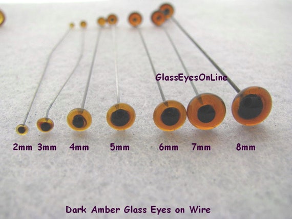 Blown Glass Eyes without- 28 mm Veining (pair)
