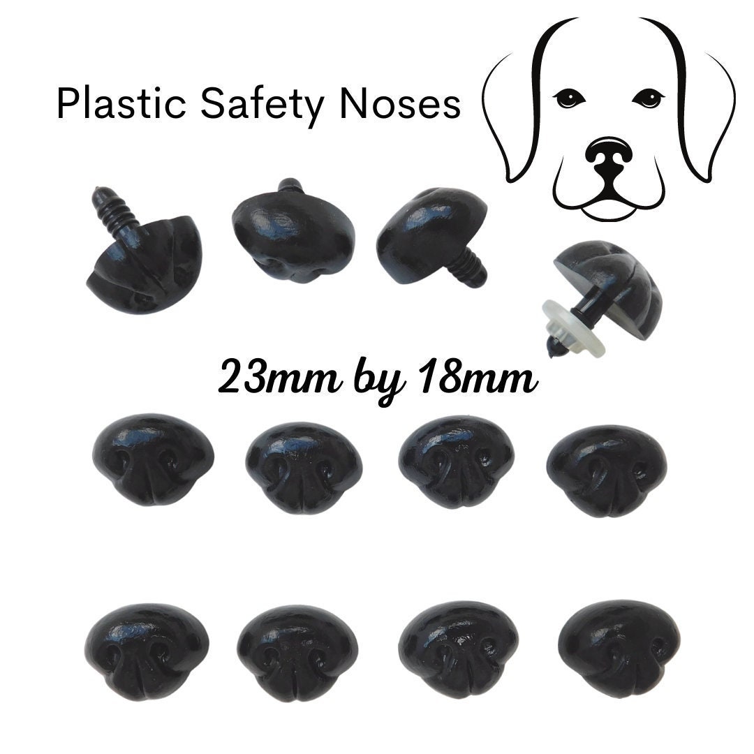 GlassEyesOnLine 12 Plastic Safety Noses 25mm Crochet Sewing Dog Bear Animal