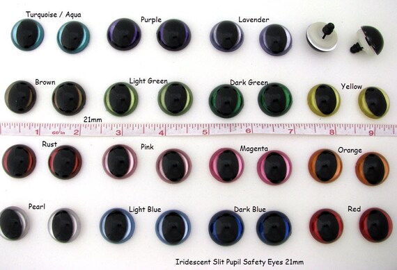 SSP-1 Dragon Crochet 2 PAIR Cat Eyes SLIT PUPIL Sparkle Colors 21mm 25mm Sew
