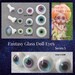 1 PAIR Glass Eyes For Dolls  6mm or 8mm or 10mm or 12mm Fantasy Colors for Doll, Fairy, Mermaid, Ooak, Sculpture, Polymer Clay, Bisque FGDE 
